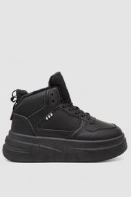 Кросівки жіночі зимові на хутрі, колір чорний, 248RLM50