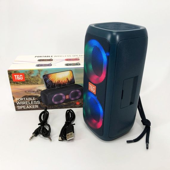 Портативна колонка TG333 2x5W з RGB підсвічуванням. DG-216 Колір: синій | Зображення 9