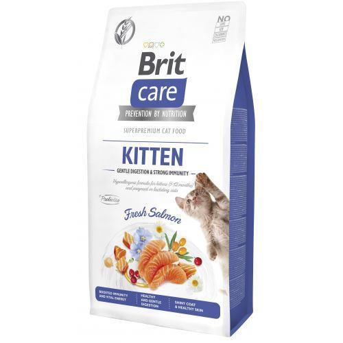 Сухой корм Brit Care Cat by Nutrition Kitten Gentle Digestion Strong Immunity для котят, с лососем, 7 кг