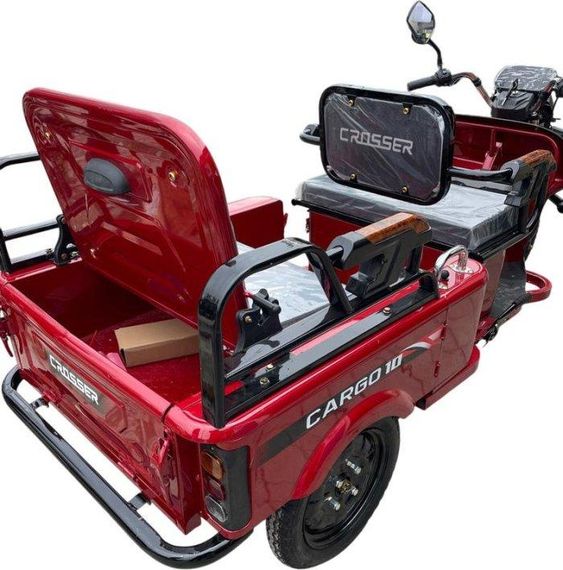Электротрицикл Crosser CARGO 10 1000W 60V 32Ah, грузовой электроскутер с кузовом до 250 кг Червоний | Зображення 8
