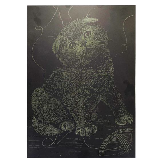 Гравюра А4 "Кіт" ГрА4-18з економ варіант в пакеті 29,7х21 см