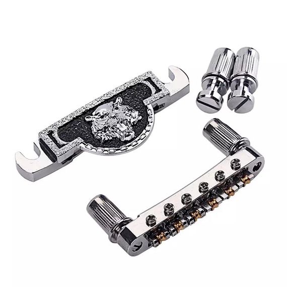 Бридж ЛИВ тюноматик струнотримач стопбар tune-o-matic Les Paul для гітари електрогітари Gibson SG хром | Зображення 5