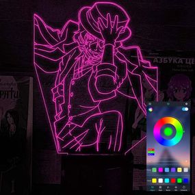 Акриловый светильник-ночник управление с телефона Чуя Накахара 3 tty-n002290