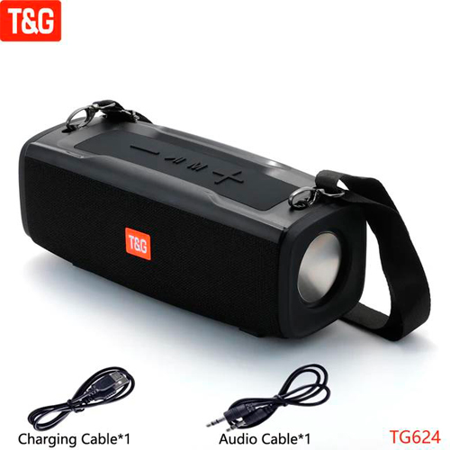 Портативная Bluetooth колонка TG624 с RGB подсветкой и функцией громкой связи, радио, чёрная | Зображення 1