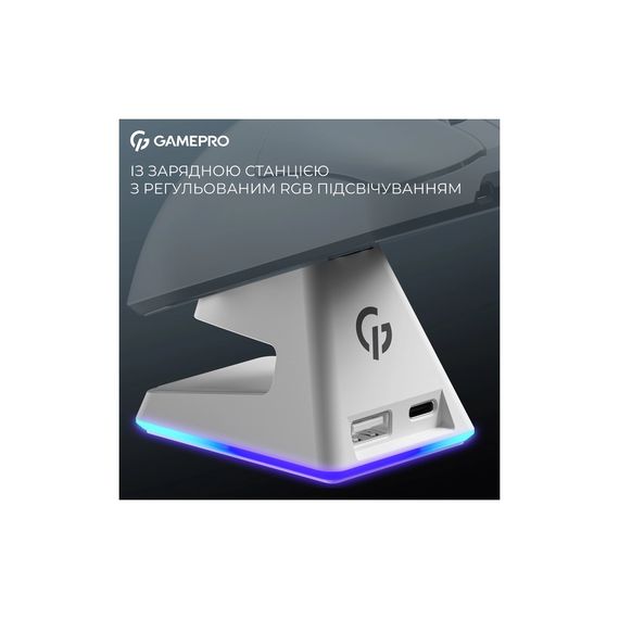 Мишка GamePro Asgard Thor Wireless/Bluetooth/USB White (GM023W) | Зображення 9
