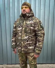 Куртка зимняя Хантер Софтшелл флис Мультикам 44-46