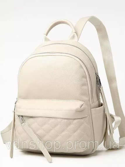 Жіночий шкіряний наплічник міський 35х26х17, рюкзак з натуральної шкіри, білий | Зображення 6