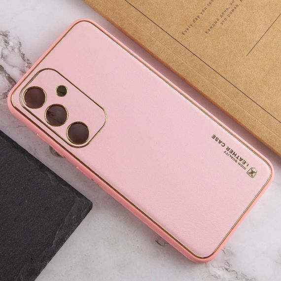 Кожаный чехол Xshield для Samsung Galaxy S24 Розовый / Pink | Зображення 3