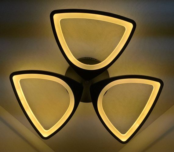 Люстра світлодіодна стельова LED світильник для квартири на стелю лед з пультом 25596 Чорний 9х63х63 см. | Зображення 1