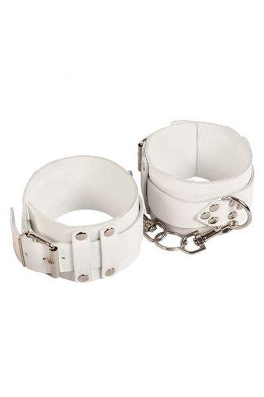 Оковы Leather Dominant Leg Cuffs, White Sex Aura