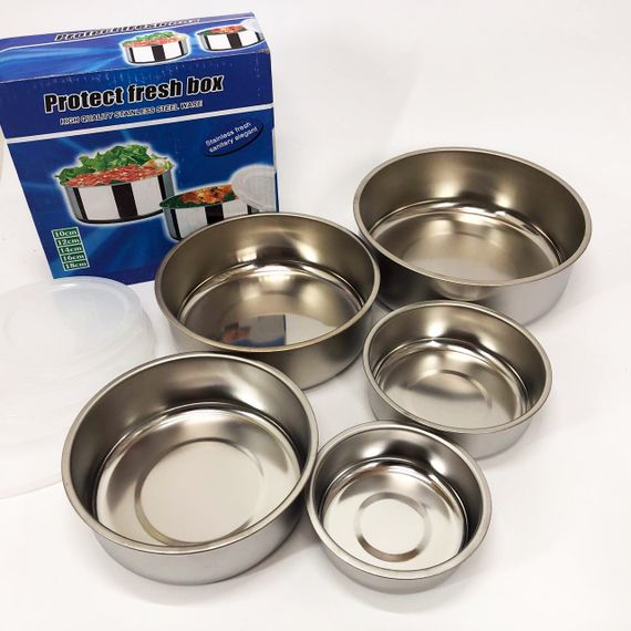 Набор пищевых контейнеров Unique UN-1515 5 шт из нержавеющей стали BC-38 | Зображення 1