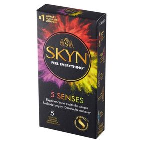 Презервативи UNIMIL SKYN 5 Senses 5 шт з ефектами і ароматами, ультратонкі, 53 мм Sex Aura