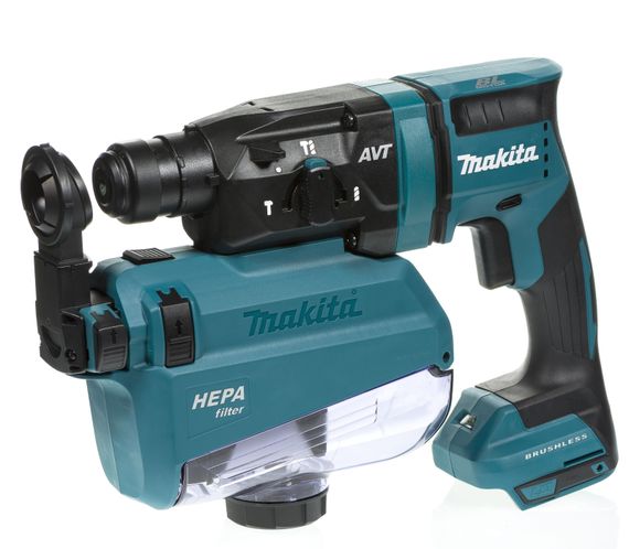 Перфоратор аккумуляторный с системой пылеудаления Makita DHR182ZWJ (LXT, 1.7 Дж, SDS-PLUS, DX05, без аккумуляторов и зарядного устройства) | Зображення 1