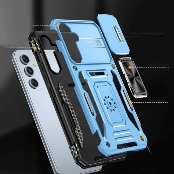 Ударостійкий чохол Camshield Army Ring для Samsung Galaxy A35 / A55 Блакитний / Light Blue | Зображення 4