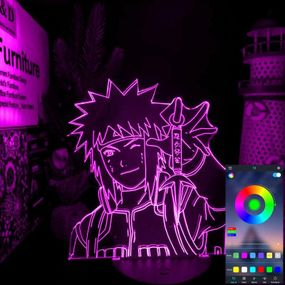 Акриловий світильник-нічник керування з телефона Minato Namikaze Naruto tty-n002171