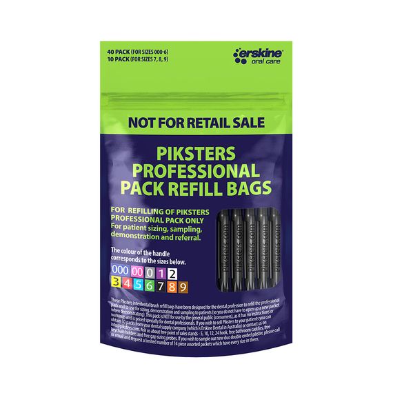 Міжзубні йоржики Piksters Refill Professional, № 7 (діаметр 2.1) чорні, м’яка упаковка, 10 шт