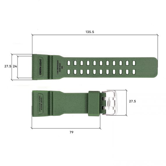 Ремінець для годинника Годинник S2kmei 1283/1277/1384AG Army Green | Зображення 2