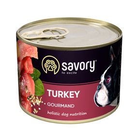 Корм вологий Savory Dog Gourmand Turkey паштет для дорослих собак усіх порід з індичкою 200 г
