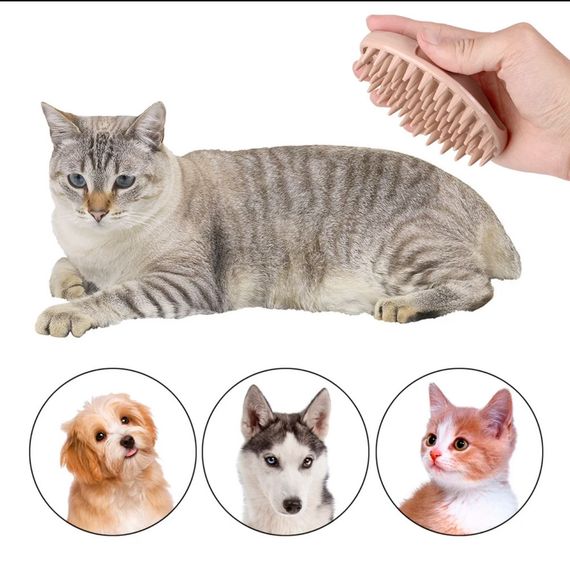 Силиконовая щетка для короткой шерсти Doggy Man Honey Smile Smile розмір 10х6,5 см. | Зображення 3