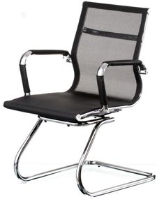 Конференц кресло на полозьях Solano office mesh black