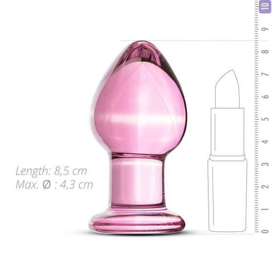 Рожева анальна пробка зі скла Gildo Pink Glass Buttplug | Зображення 2