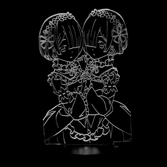 Акриловый светильник-ночник Рэм и Рам белый tty-n001196