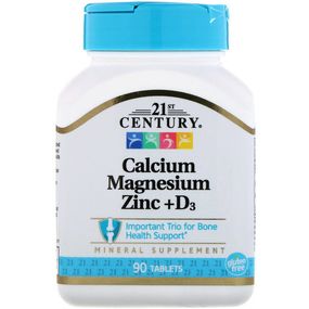 Мультиминеральный комплекс 21st Century Cal Mag Zinc + D3 90 Tabs