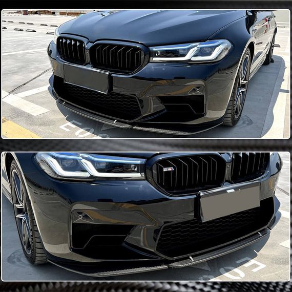 Накладка на передній бампер Lip V6 (для M5 F90 2020-2024, Карбон) для BMW 5 серія G30/31 рр | Зображення 3