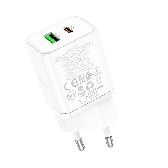 МЗП Borofone BN7 PD20W+QC3.0 (1USB-A/1C) White | Зображення 4