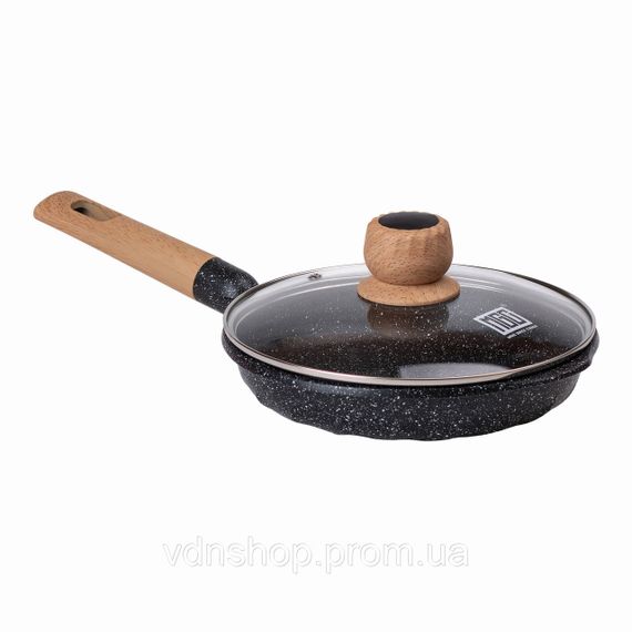 Мраморная алюминиевая сковорода с антипригарным покрытием Ø 22 см черная MGC HP-4-422B