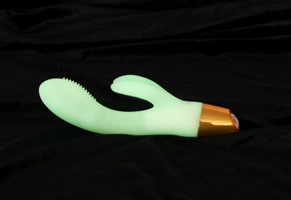 Светящийся вибратор в темноте Glow in the dark Rabbit 10 режимов вибрации Sex Aura | Зображення 6