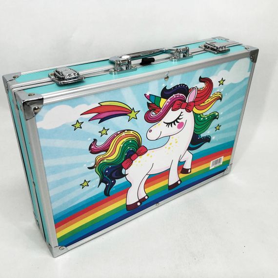 Чемодан с карандашами и фломастерами Единорог, Набор для детского художественного труда DS-69 | Зображення 6