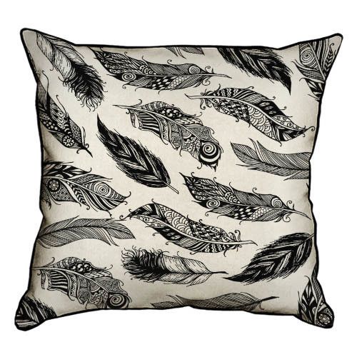 Подушка з мішковини Перья 45x45 см (45PHB_TFL022_BL)