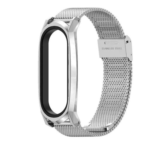 Ремінець металевий Mijobs міланське плетіння для фітнес-браслета Xiaomi Mi Smart Band 7 - Silver | Зображення 1