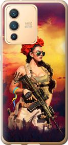 Чехол на Vivo V23 Украинка с оружием "5316u-2642-17620"
