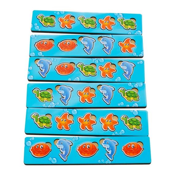 Дерев'яна настільна гра "Морські жителі-2" Ubumblebees (ПСД004) PSD004 сортер-комодик | Зображення 1