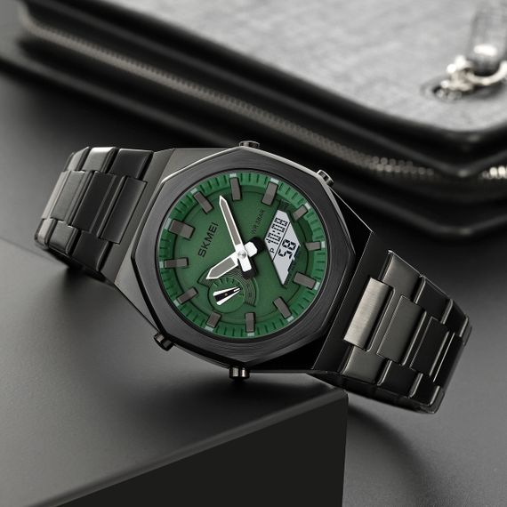 Годинник S2kmei 1816BKGNWT Black-Green-White | Зображення 3