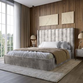 Двоспальне ліжко LION Ніно 180x200 см SILK 104 Кавовий (LION-041406)