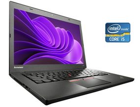 Ультрабук Б-класс Lenovo Thinkpad T450 / 14" (1366x768) TN / Intel Core i5-5200U (2 (4) ядра по 2.2 - 2.7 GHz) / 8 GB DDR3 / 240 GB SSD / Intel HD Graphics 5500 / WebCam б/у