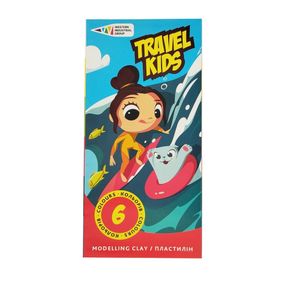 Дитячий пластилін "Travel Kids" 331008/TK восковий, 6 кольорів по 12 г