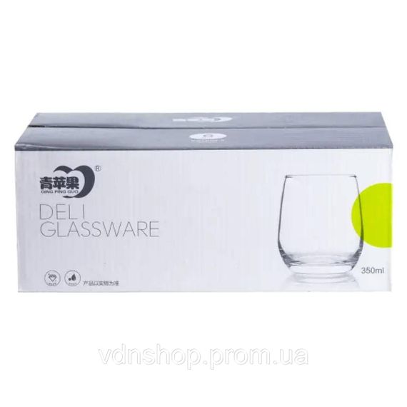 Набор стаканов 6 штук по 350 мл стеклянный прозрачный HP559 | Зображення 3