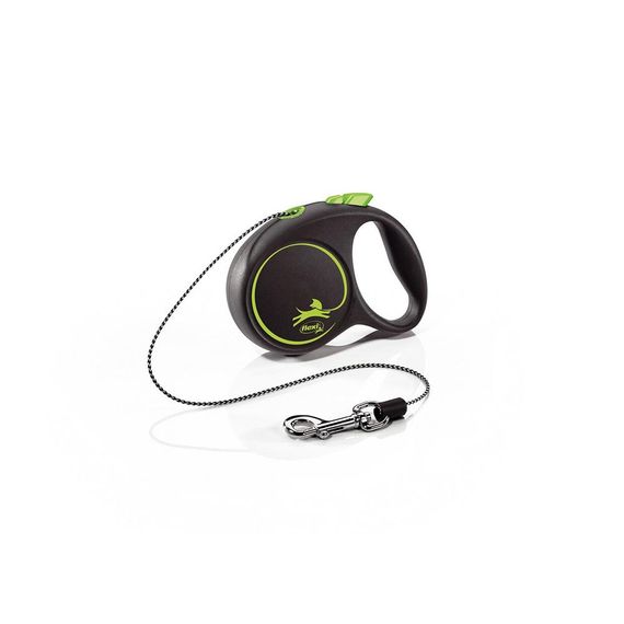 Рулетка Flexi Black Design XS, трос 3 м, зелений