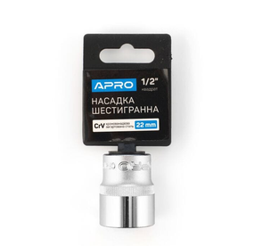 Насадка шестигранна 1/2" 22 мм CrV APRO
