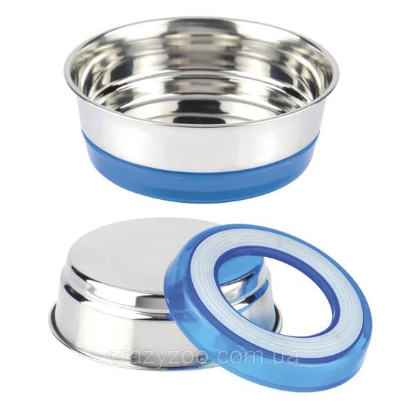 Миска для котів та собак Сroci Neon на гумці, нержавіюча сталь 0,2 л 12 см C6059004
