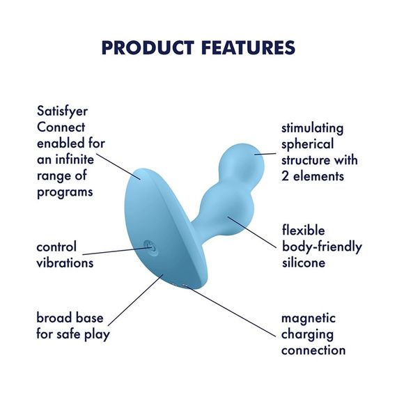 Анальний вібратор з підключенням до Satisfyer Deep Diver блакитний Sex Aura | Зображення 6