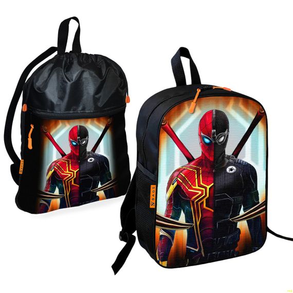 Шкільний рюкзак дитячий Людина-павук + Сумка для взуття спортивної форми рюкзак-мішок хлопчикові (01890)