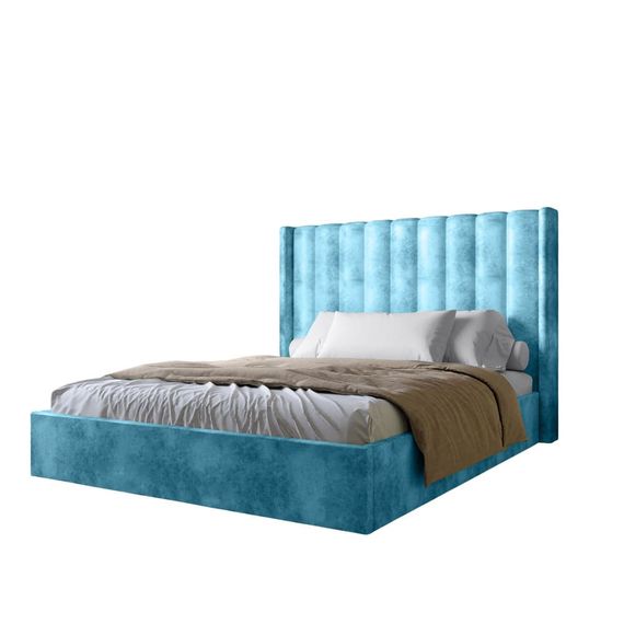 Двоспальне ліжко з підйомним механізмом LION Ніно 160x200 см SILK 502 Бирюзовий (LION-045064) | Зображення 1