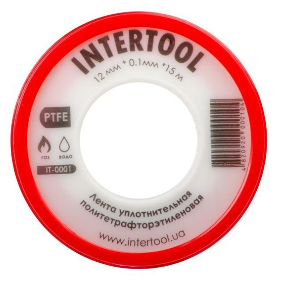 Стрічка тефлонова, фумстрічка, 15 м INTERTOOL IT-0001