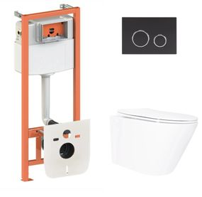 Набір Qtap Nest 4 в 1 підвісний унітаз Swan Ultra Quiet 520x360x320 + комплект інсталяції QT16335180W48194