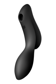 Подвійний вібратор із вакуумною стимуляцією SATISFYER CURVY TRINITY 2 чорний Sex Aura